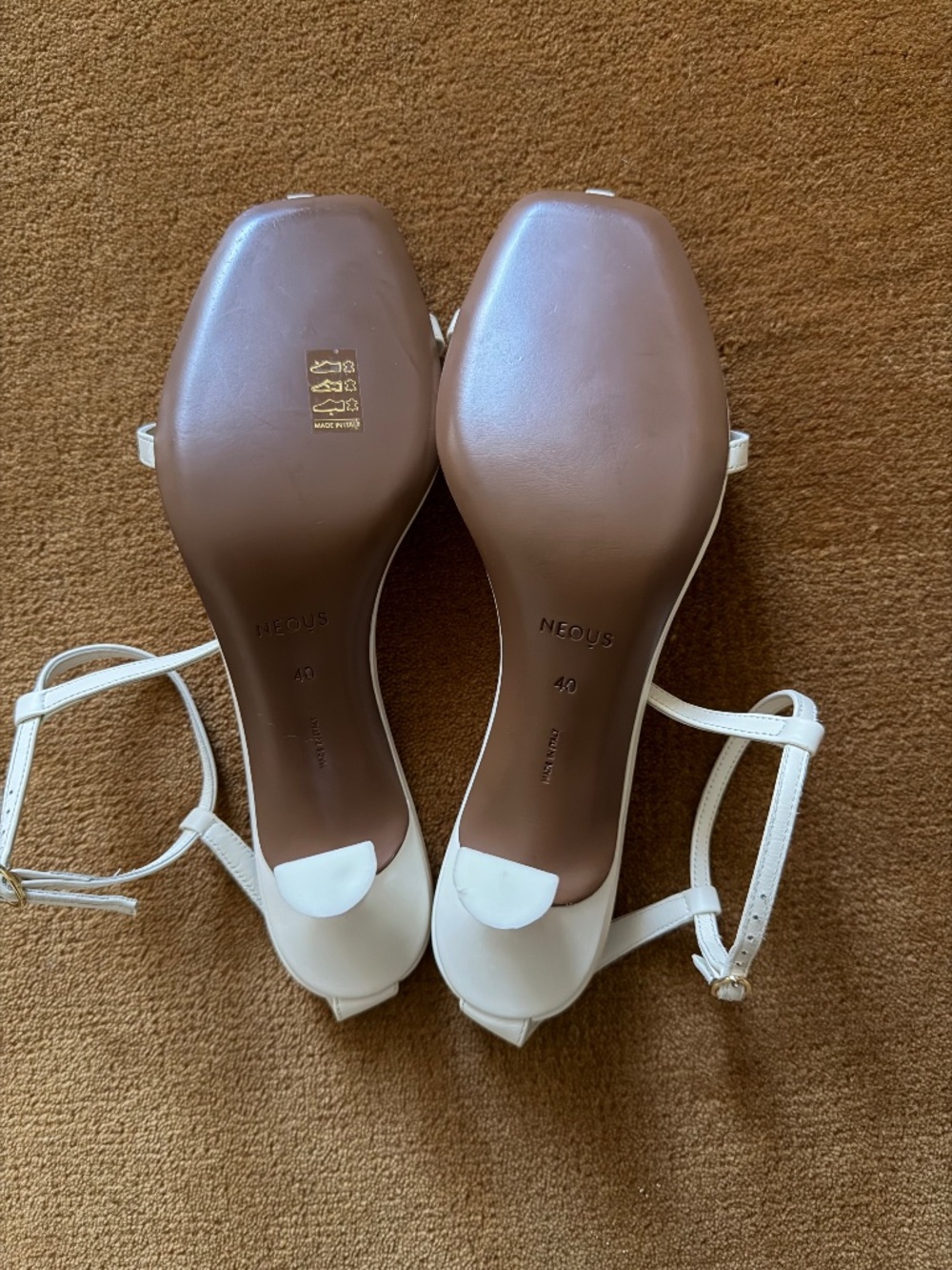 Neous White Ankle Strap Sandals - Picture 9 of 10